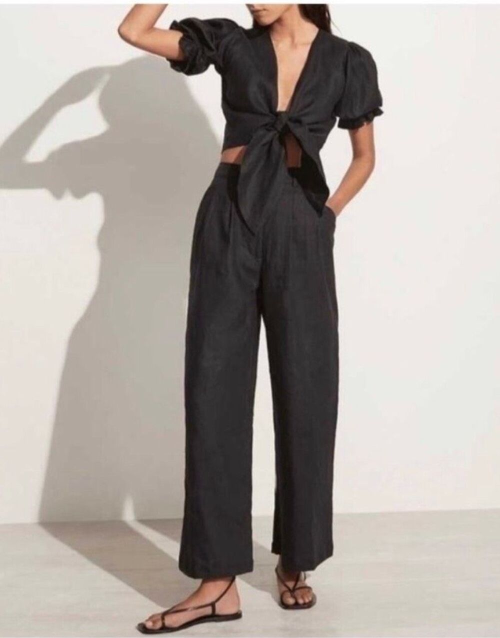Faithfull The Brand Circa Linen Pants 4/S Black